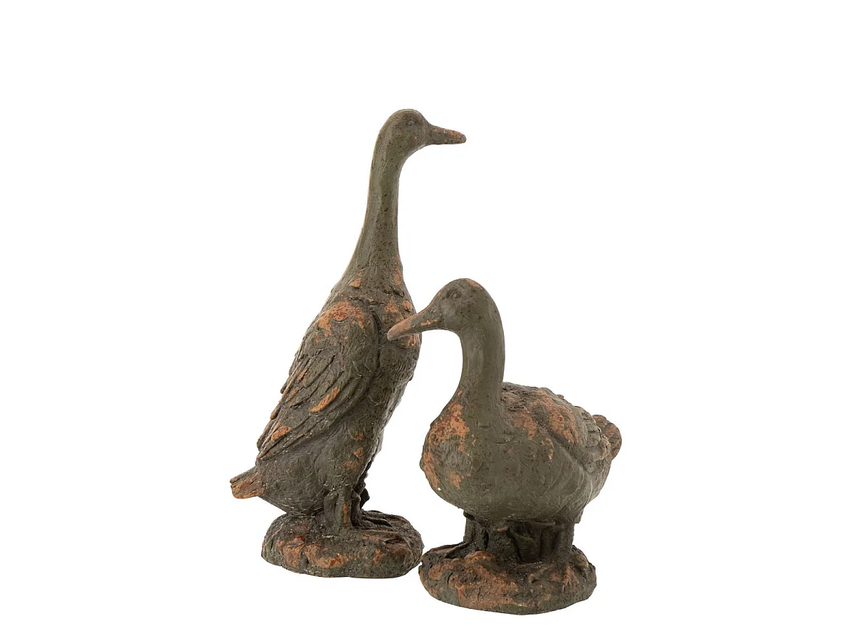 Statuette Canard d'Extérieur "Antik" 36cm Vert Foncé
