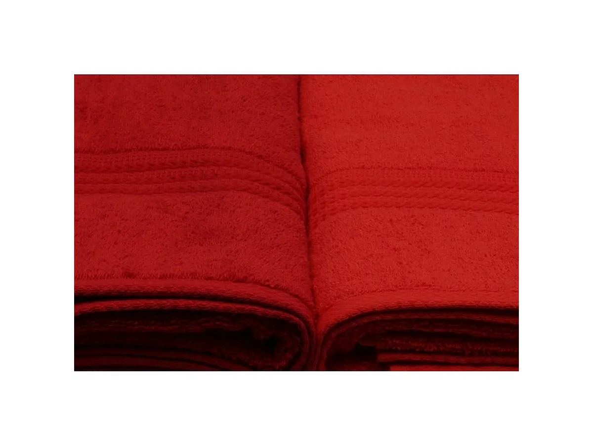 Set de 4 serviettes de bain orange 100% coton 70 x 140 cm