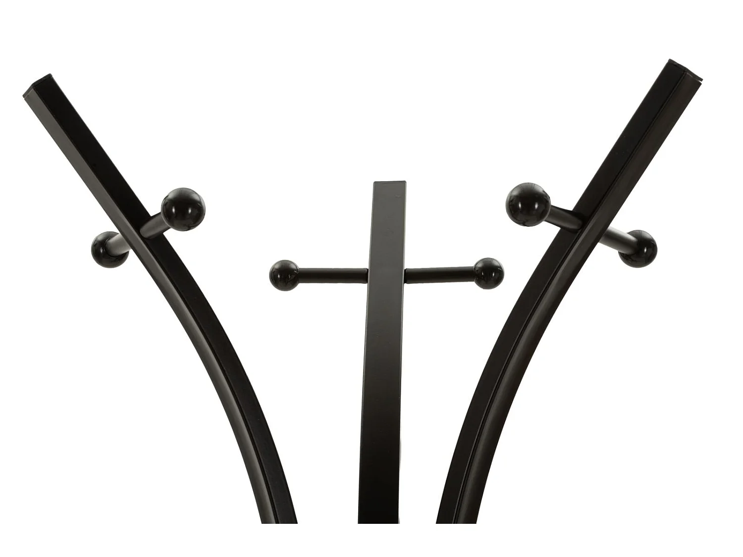 Garderobenständer aus Metall und Holz schwarz 52x63x183 cm