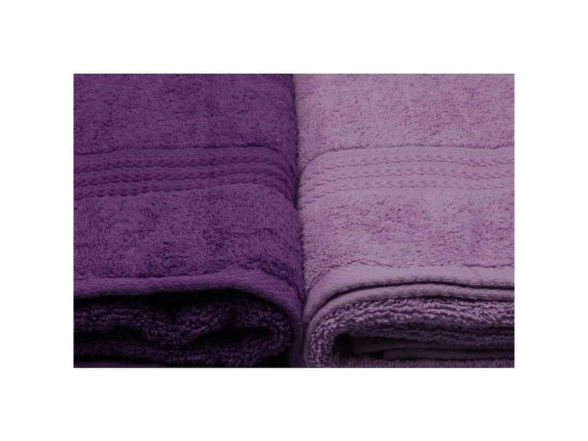 Ensemble de 4 serviettes de bain violet 100% coton 70 x 140 cm - Dégradé