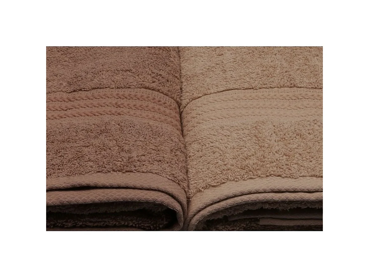 Ensemble de 4 serviettes de bain 100% coton 70 x 140 cm - Crème