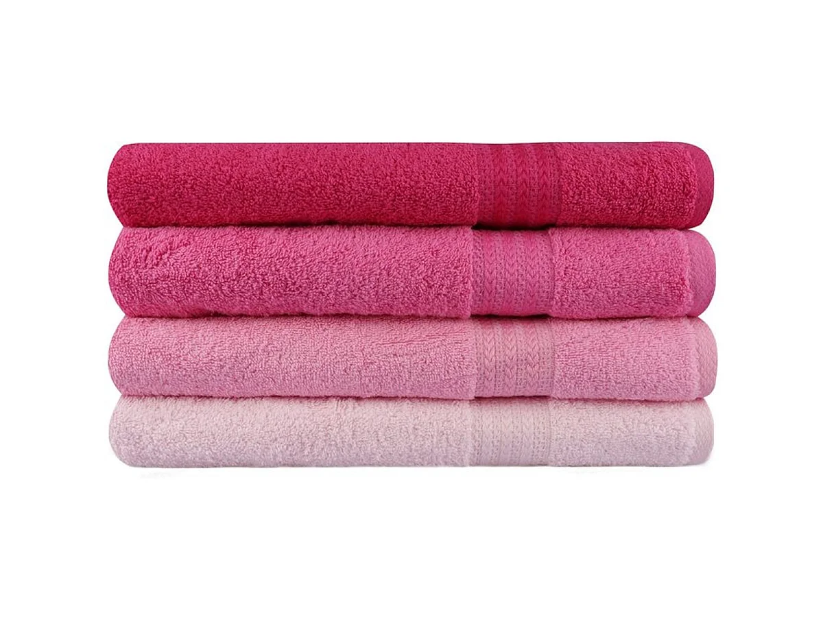Ensemble de 4 serviettes de bain ASIR 70 x 140 cm - Nuances de rose