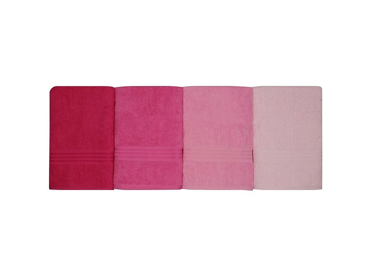Ensemble de 4 serviettes de bain ASIR 70 x 140 cm - Nuances de rose