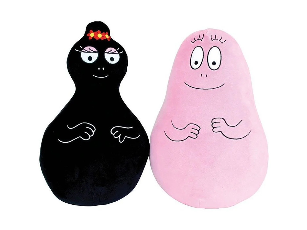 Lot de 2 coussins peluches Barbapapa & Barbamama JEMINI 40 cm