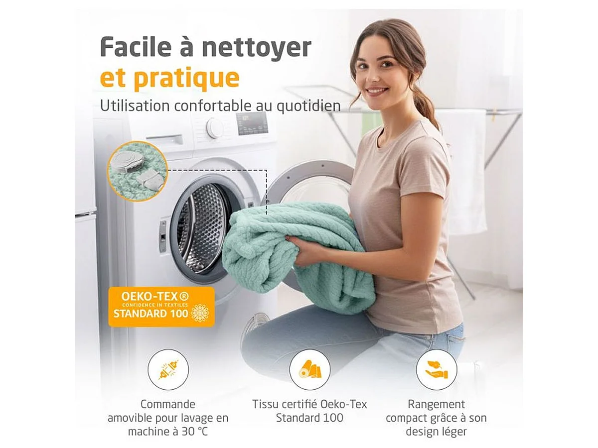 Couverture chauffante réversible MEDISANA HB 417 120 W - 180 x 130 cm - Vert