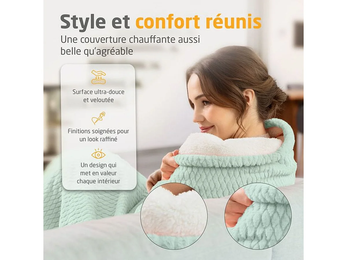 Couverture chauffante réversible MEDISANA HB 417 120 W - 180 x 130 cm - Vert
