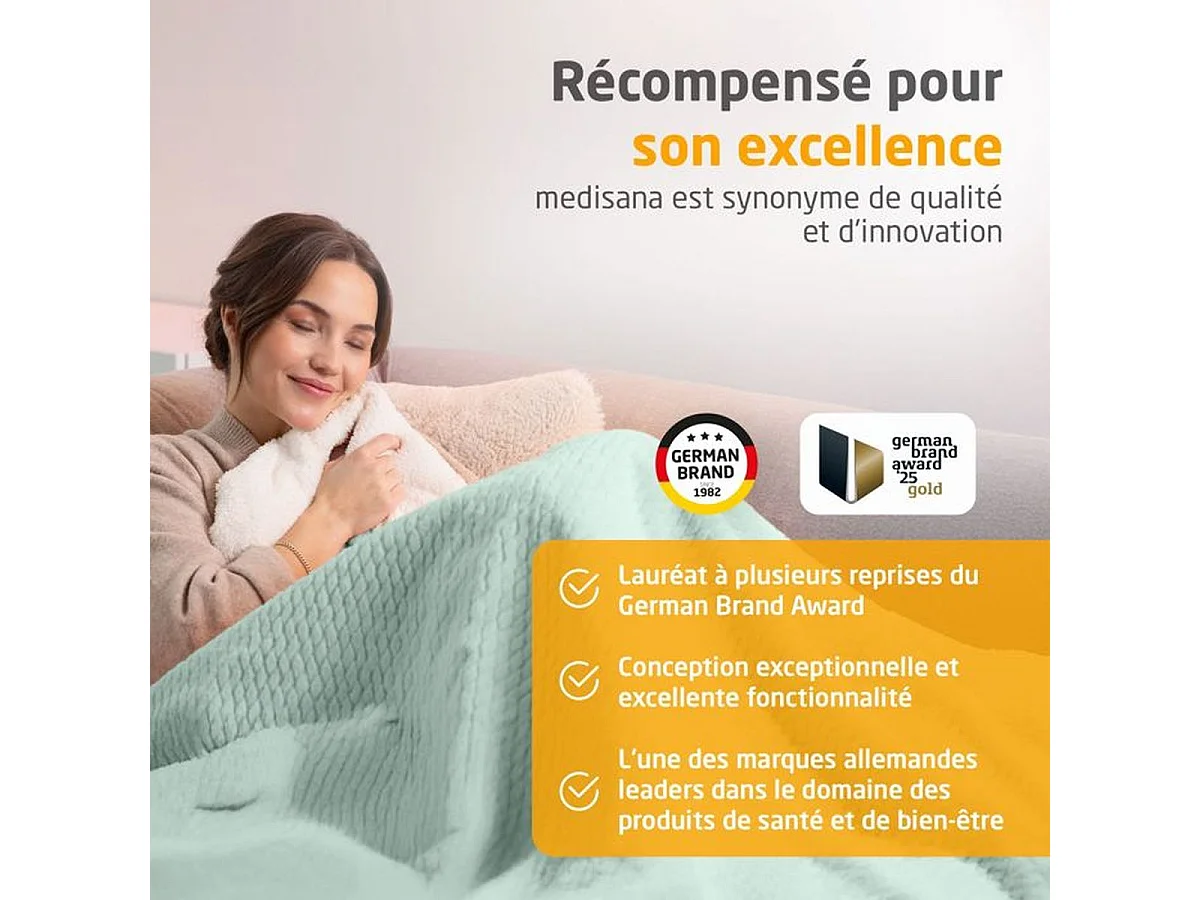 Couverture chauffante réversible MEDISANA HB 417 120 W - 180 x 130 cm - Vert