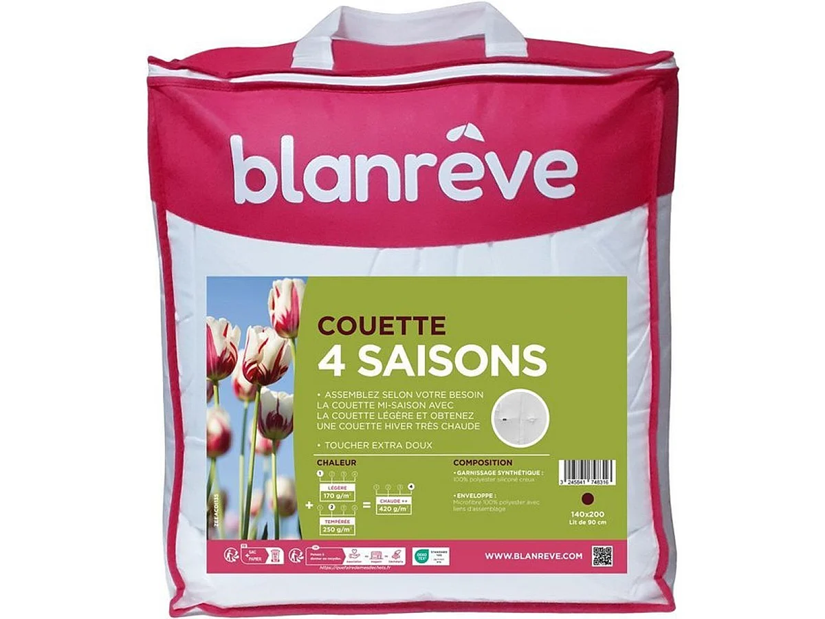 BLANRÊVE 4 Seasons 140x200 cm Dekbed - 420 g/m² Microvezel Polyester Hoes - OEKO-TEX Gecertificeerd