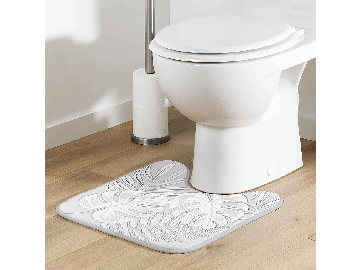 Tapis Contour WC Microfibre "Amber" 45x45cm Gris