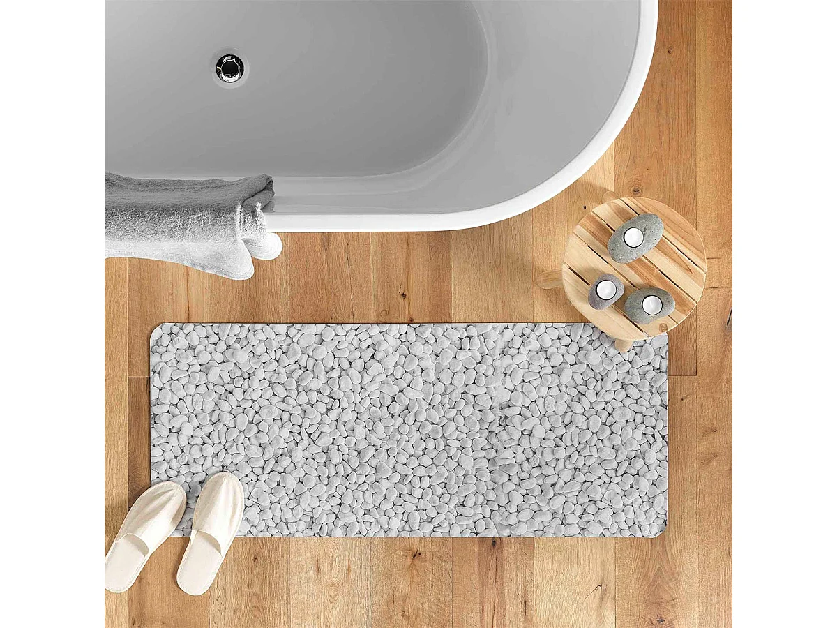 Tapis de Bain Imprimé "Leandra" 50x120cm Gris