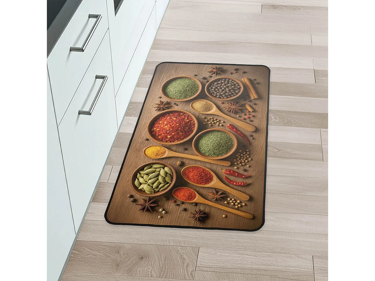 Tapis Imprimé "Spicy" 45x75cm Marron
