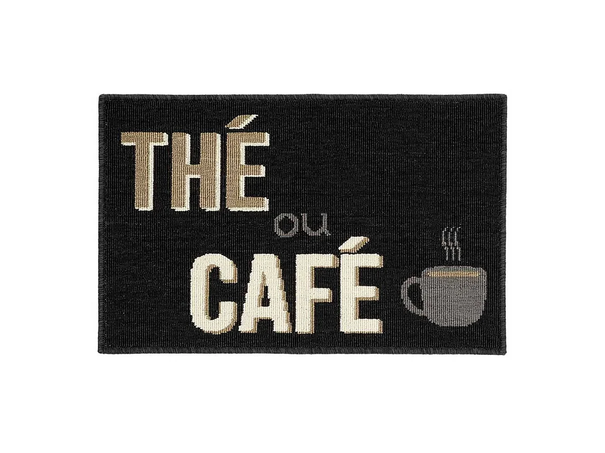 Tapis de Cuisine "Breakfast" 50x80cm Noir