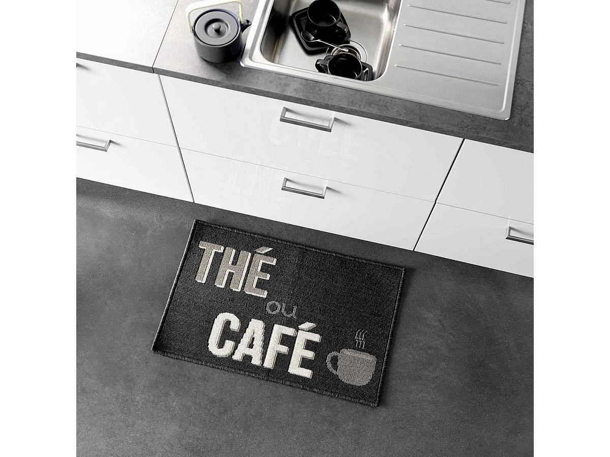 Tapis de Cuisine "Breakfast" 50x80cm Noir