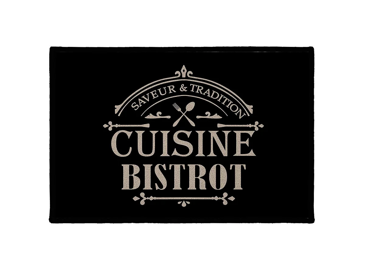 Tapis de Cuisine "Saveur" 40x60cm Noir