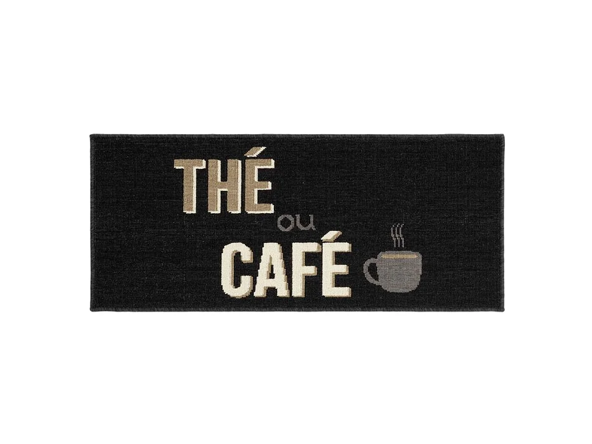 Tapis de Cuisine "Breakfast" 50x120cm Noir