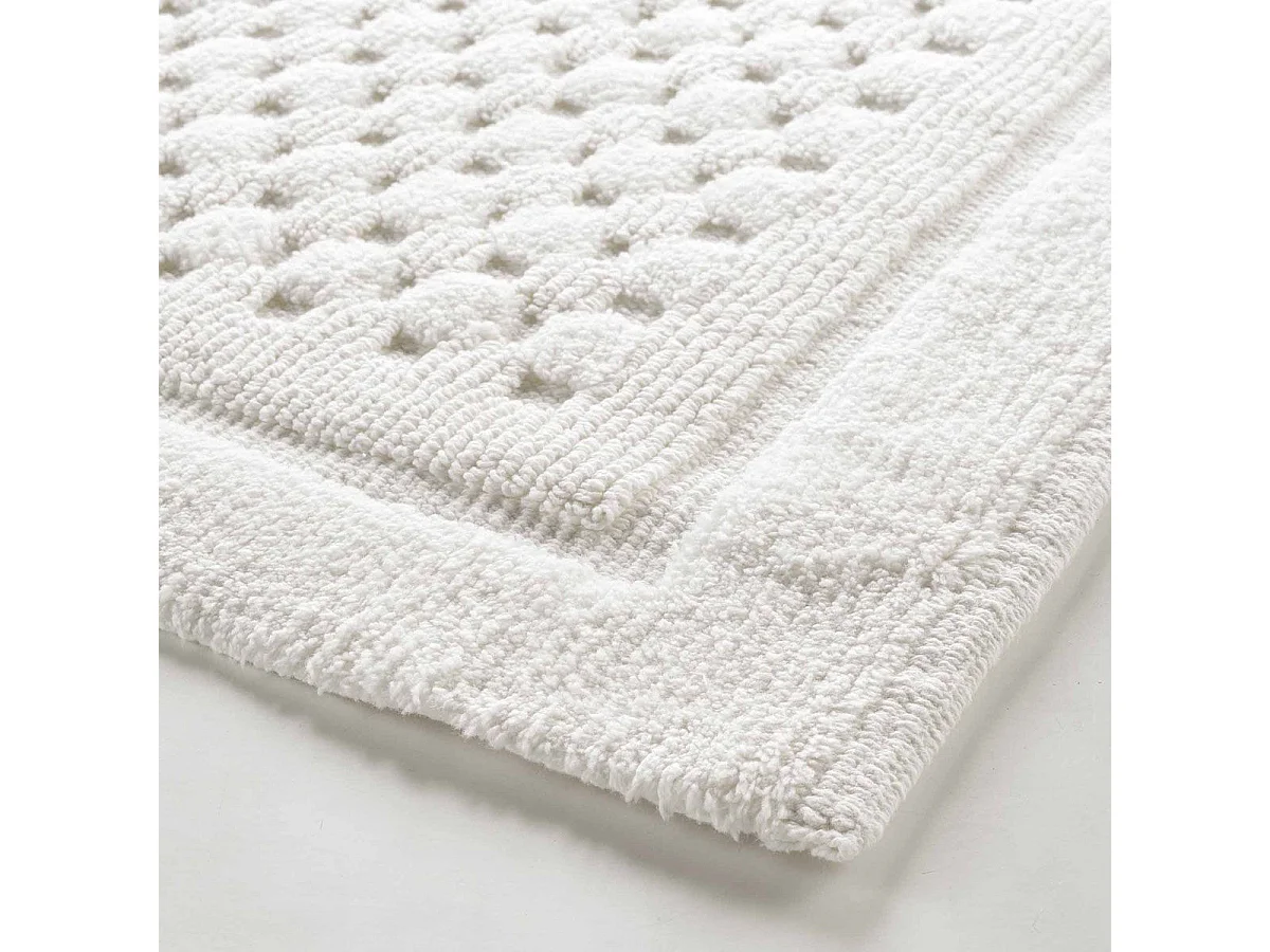Tapis de Bain Jacquard "Damaris" 50x80cm Blanc