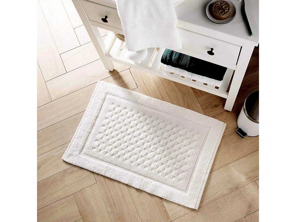 Tapis de Bain Jacquard "Damaris" 50x80cm Blanc