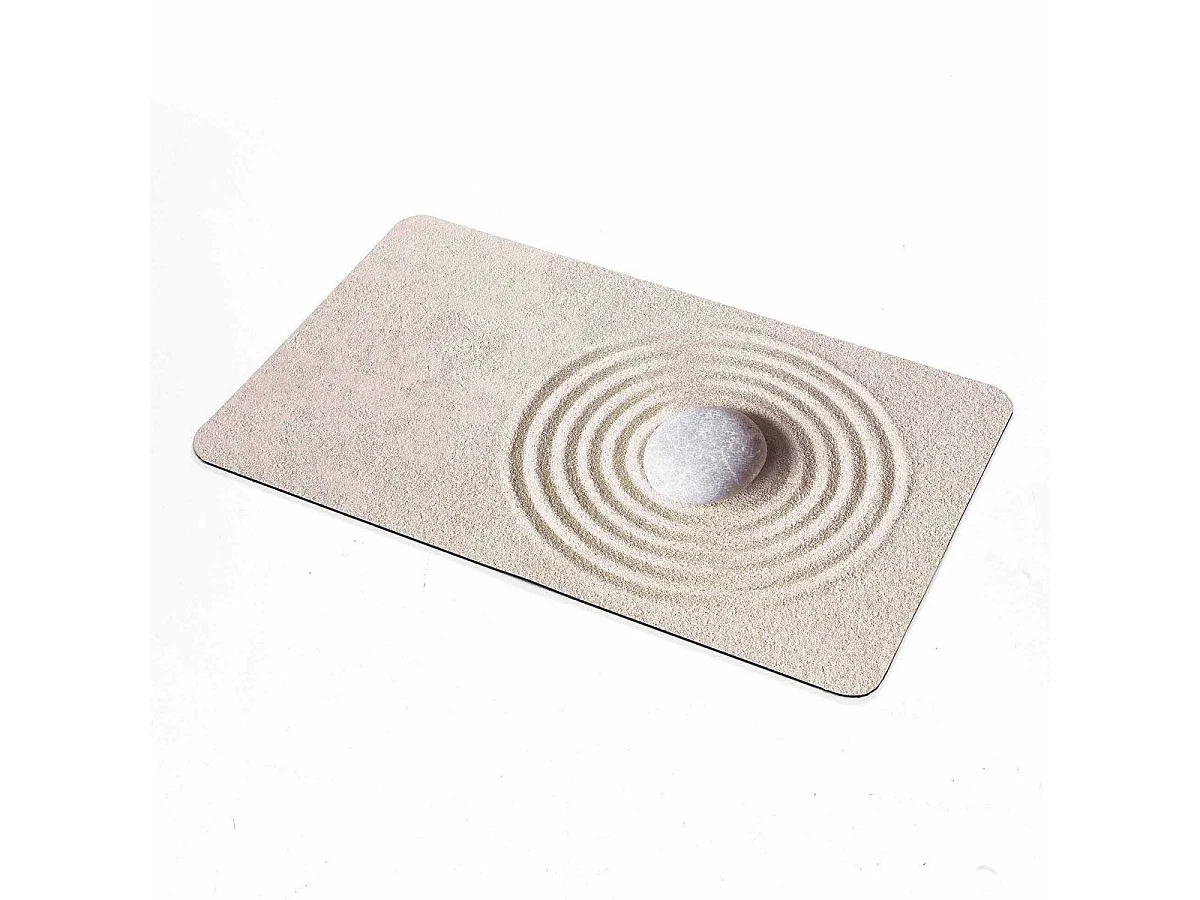 Tapis de Bain Imprimé "Serena" 50x80cm Beige