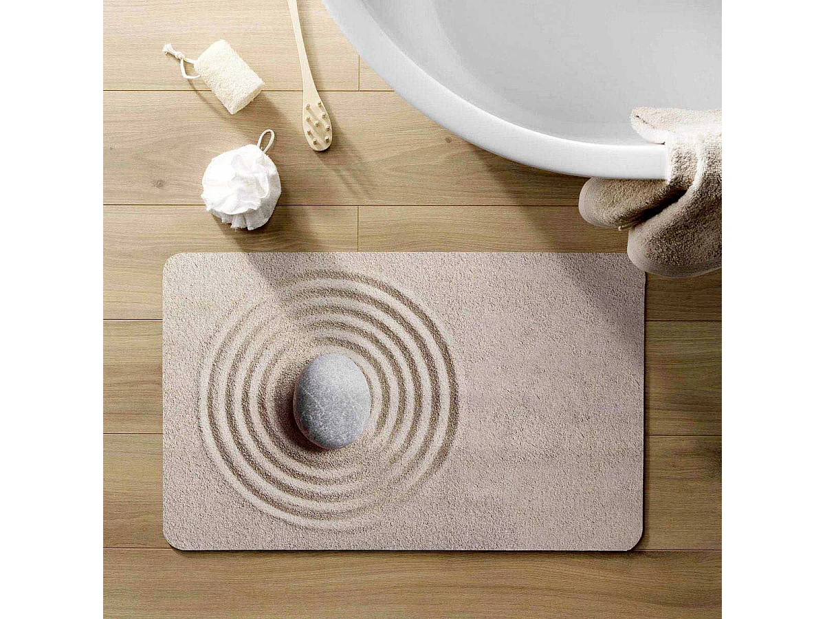 Tapis de Bain Imprimé "Serena" 50x80cm Beige