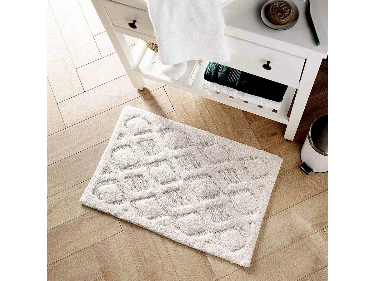 Tapis de Bain Jacquard "Nemesis" 50x80cm Blanc