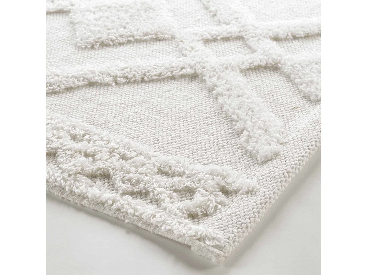Tapis de Bain Jacquard "Gladis" 50x80cm Blanc