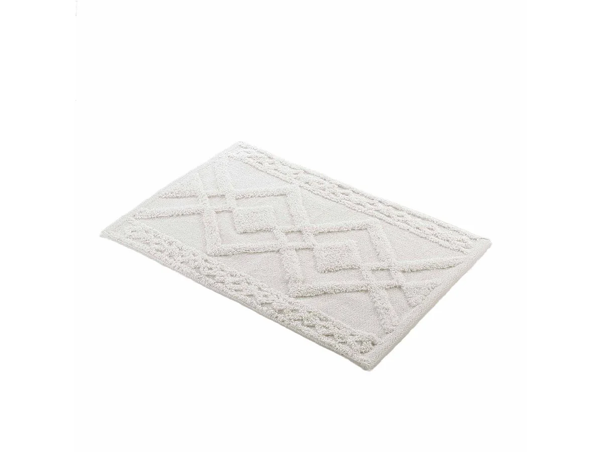 Tapis de Bain Jacquard "Gladis" 50x80cm Blanc