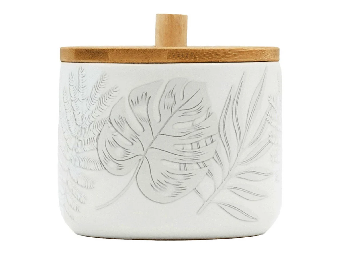 Pot à Cotons Imprimé "Amber" 10cm Gris