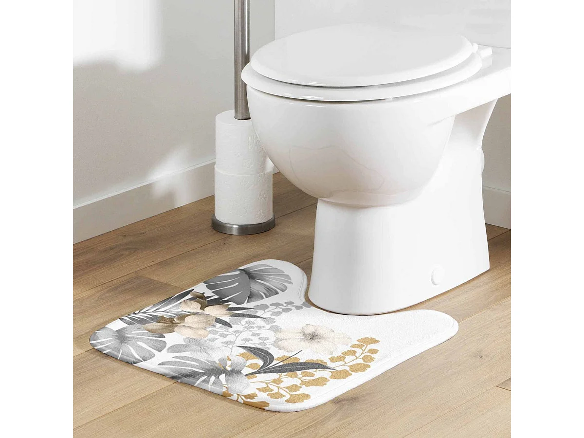 Tapis Contour WC "Kelly" 45x45cm Blanc
