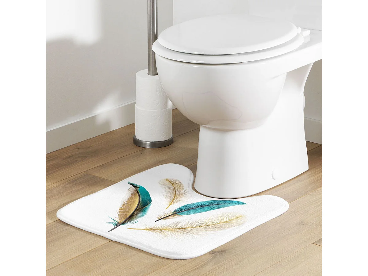 Tapis Contour WC "Plumiss" 45x45cm Multicolore