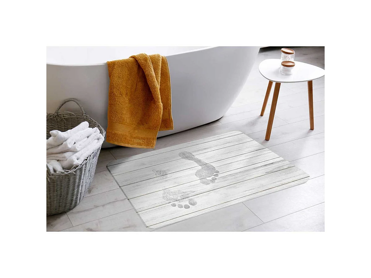 Tapis de Bain Diatomite "Agave" 35x45cm Gris