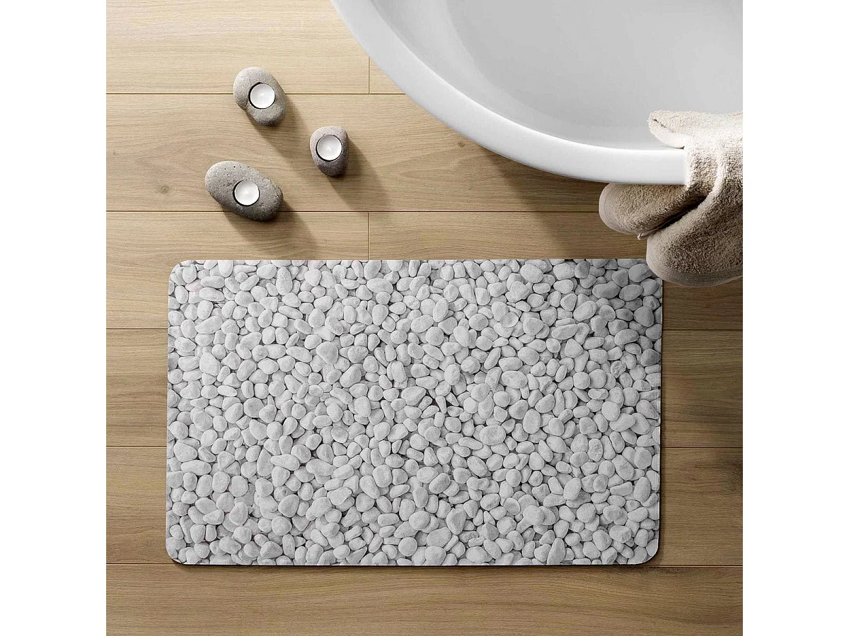 Tapis de Bain Imprimé "Leandra" 50x80cm Gris