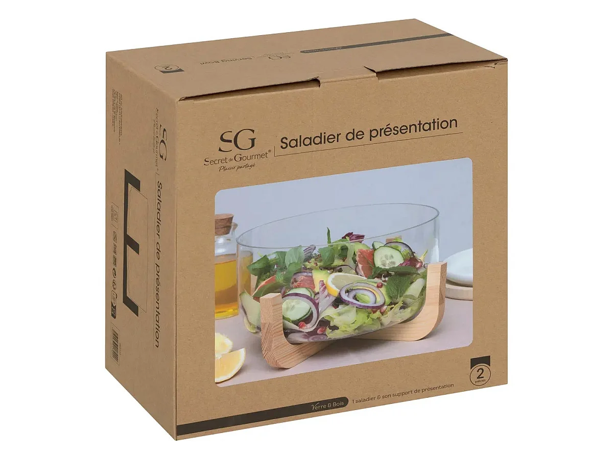 Saladier Rond en Verre "Arha" 28cm Transparent