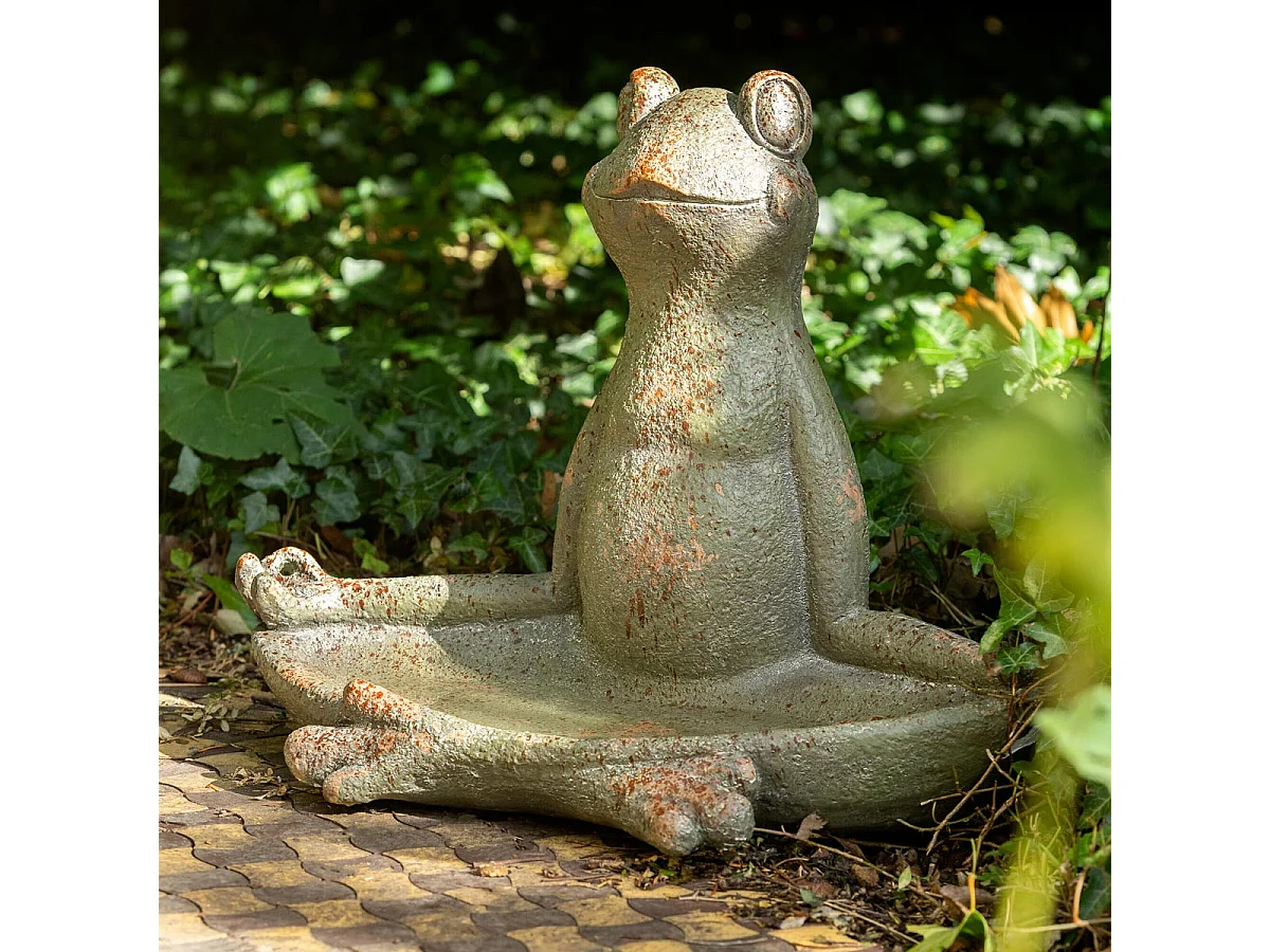 Statue Grenouille d'Extérieur "Antik" 64cm Vert Foncé