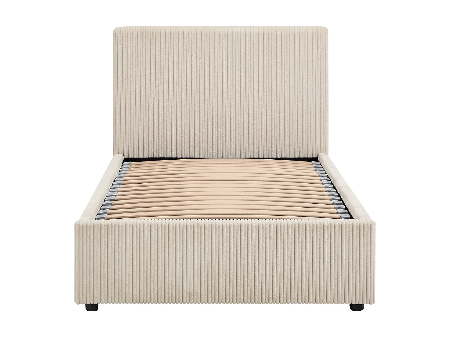 Lit coffre 90 x 190 cm – Velours côtelé – Crème - VALME