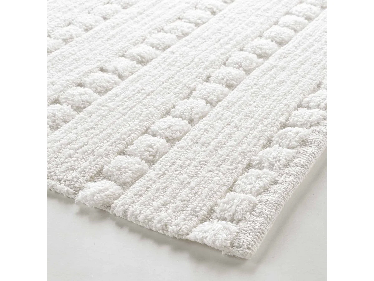 Tapis de Bain Jacquard "Cleonis" 50x80cm Blanc