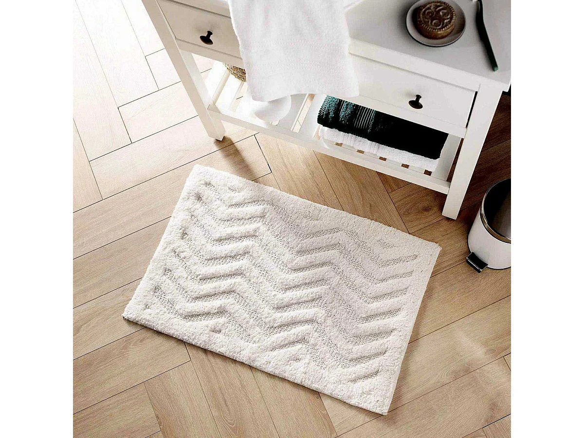 Tapis de Bain Jacquard "Angelis" 50x80cm Blanc