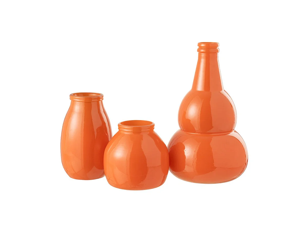 Vase Design en Verre "Cocoon" 45cm Orange