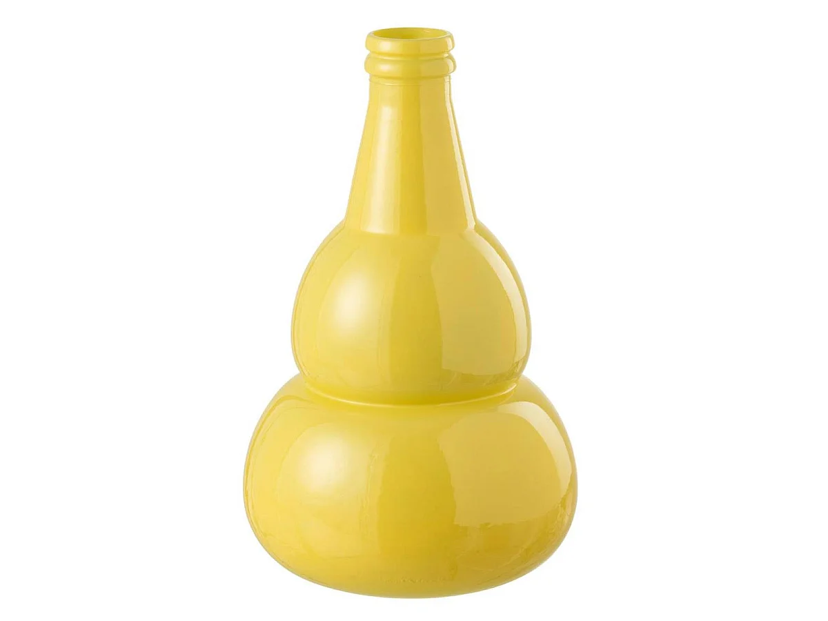 Vase Design en Verre "Cocoon" 45cm Jaune