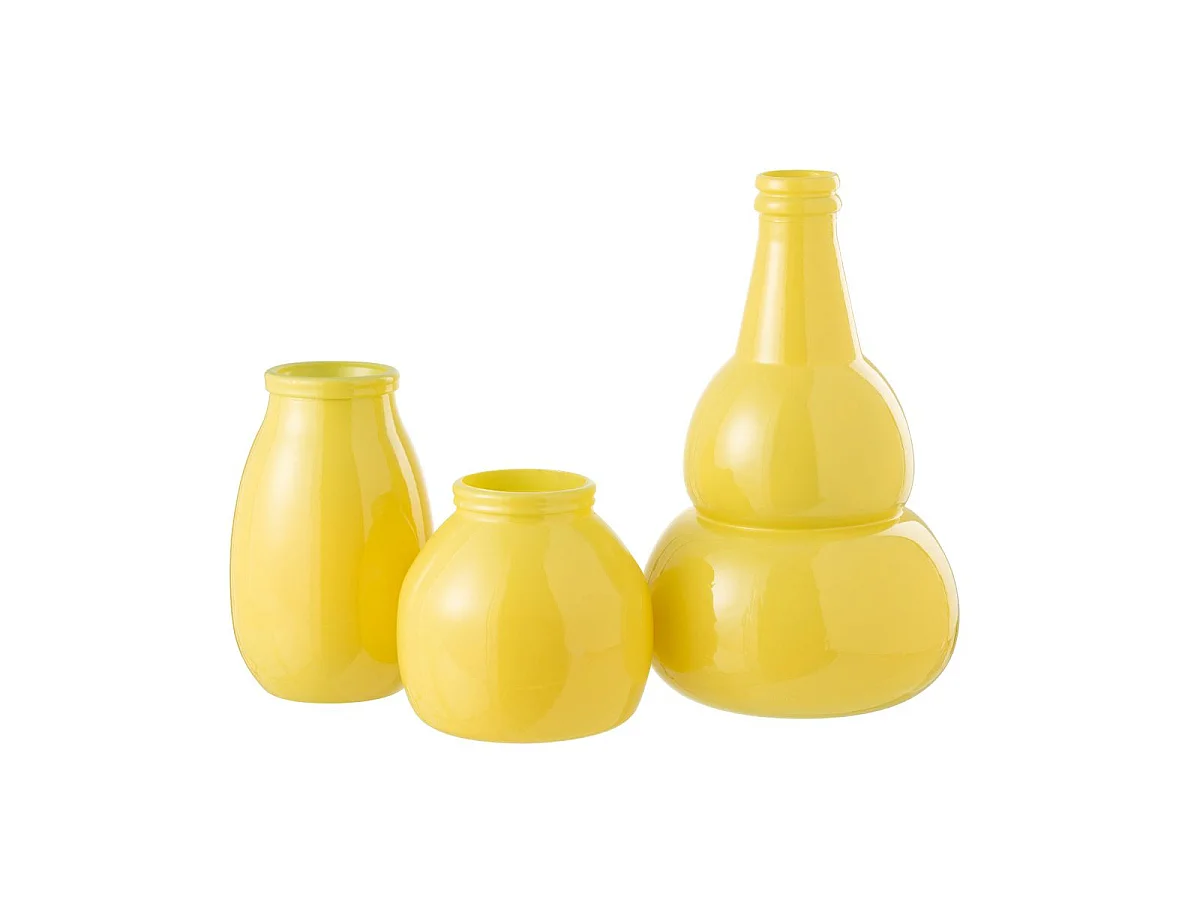 Vase Design en Verre "Cocoon" 45cm Jaune