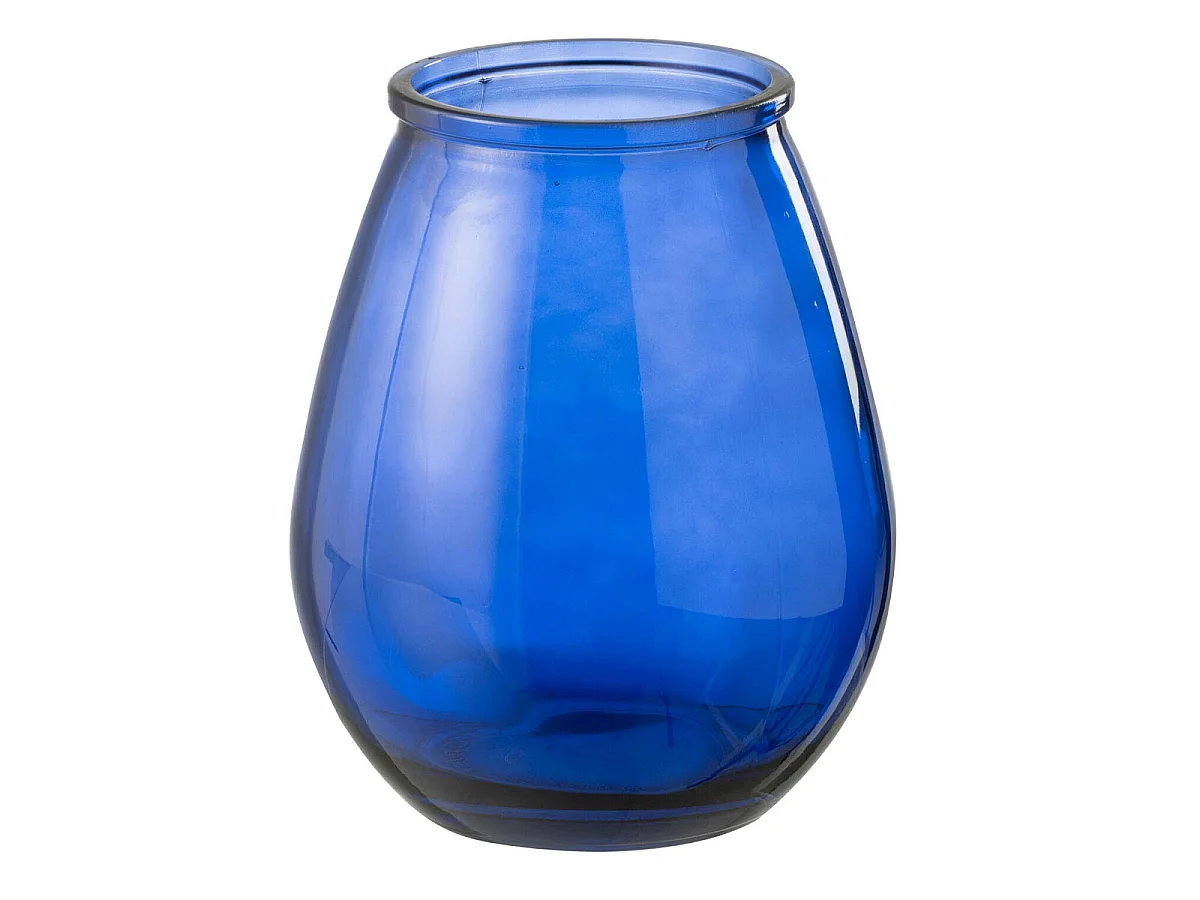Vase Déco en Verre "Stripe" 23cm Bleu