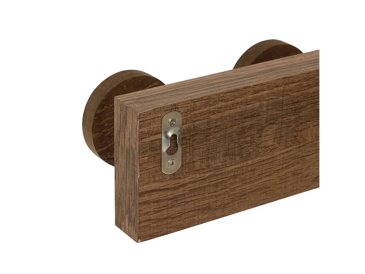 Patère 4 Tiges Design "Côme" 40cm Marron