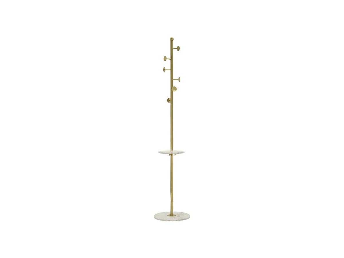 Porte-Manteau en Métal "Shelf" 176cm Or & Blanc