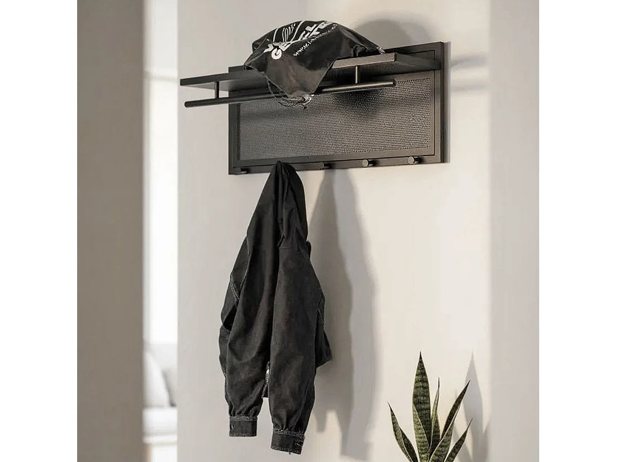 Patère Murale en Métal "Paulo" 75cm Noir