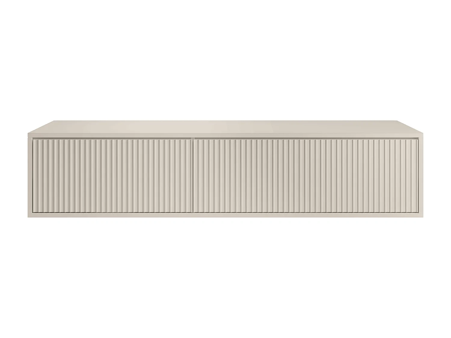 Meuble sous vasque suspendu strié - Beige - 150 cm - ARNEGA