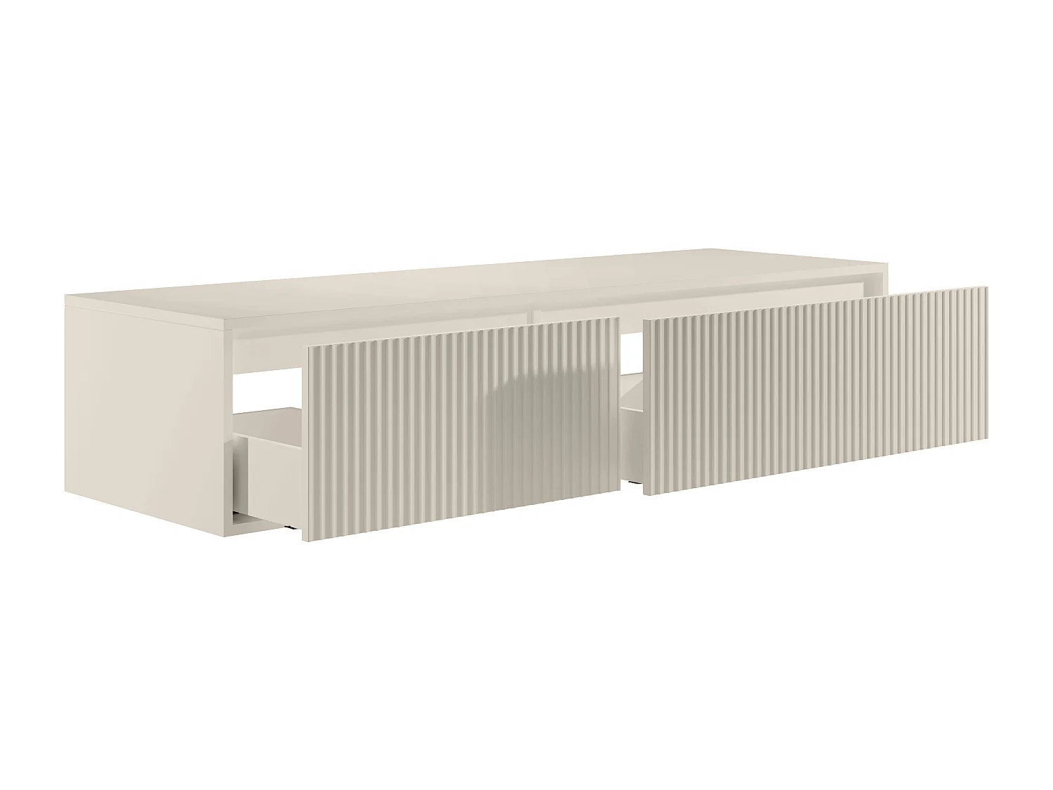Meuble sous vasque suspendu strié - Beige - 150 cm - ARNEGA