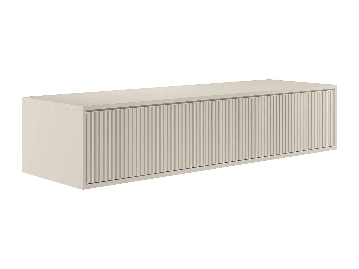 Meuble sous vasque suspendu strié - Beige - 150 cm - ARNEGA
