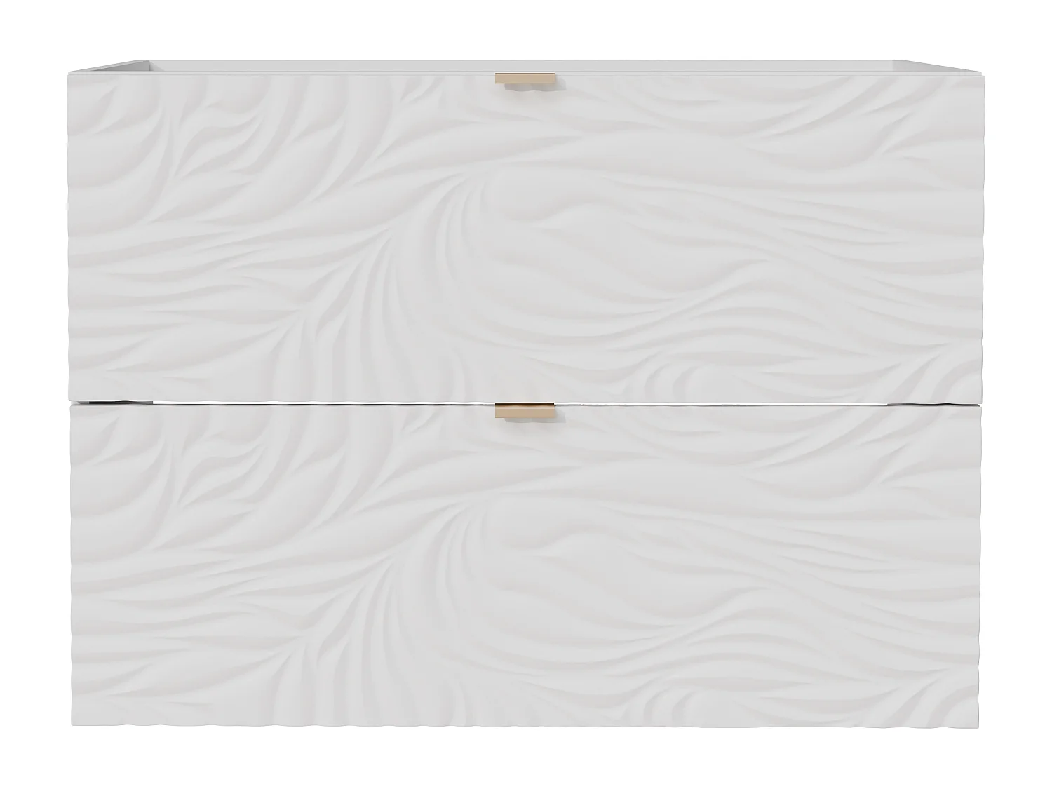 Meuble sous vasque suspendu texturé - Blanc - 80 cm - RINAREL