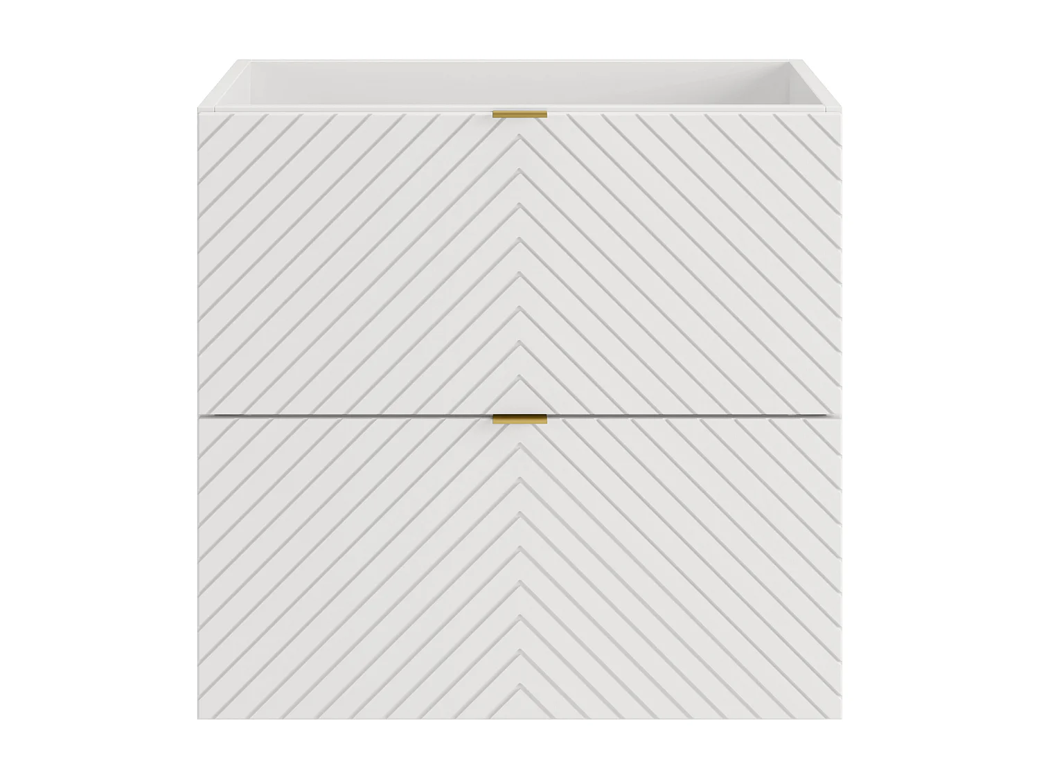 Meuble sous vasque suspendu en chevrons - Blanc - 60 cm - DORIONI
