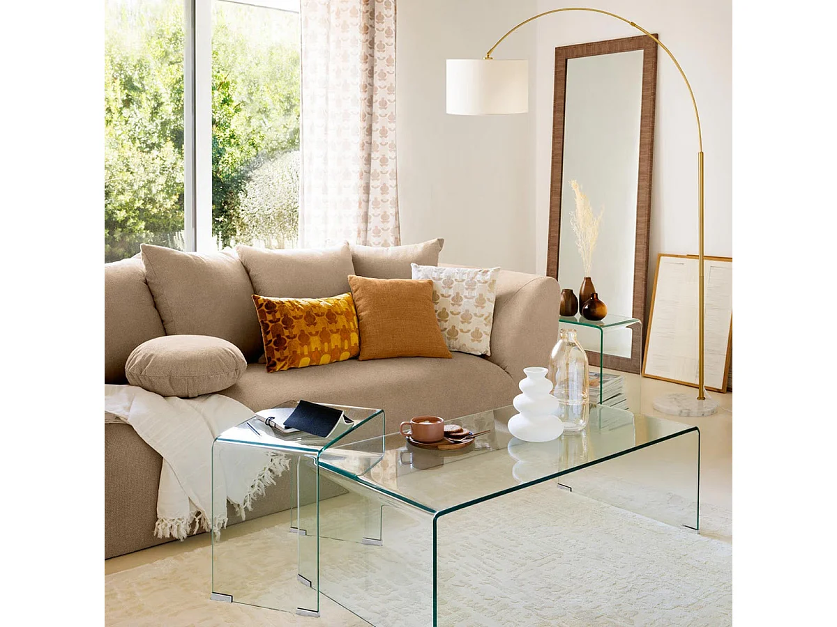 Tapis Déco Motifs en Relief "Row" 150x200cm Beige