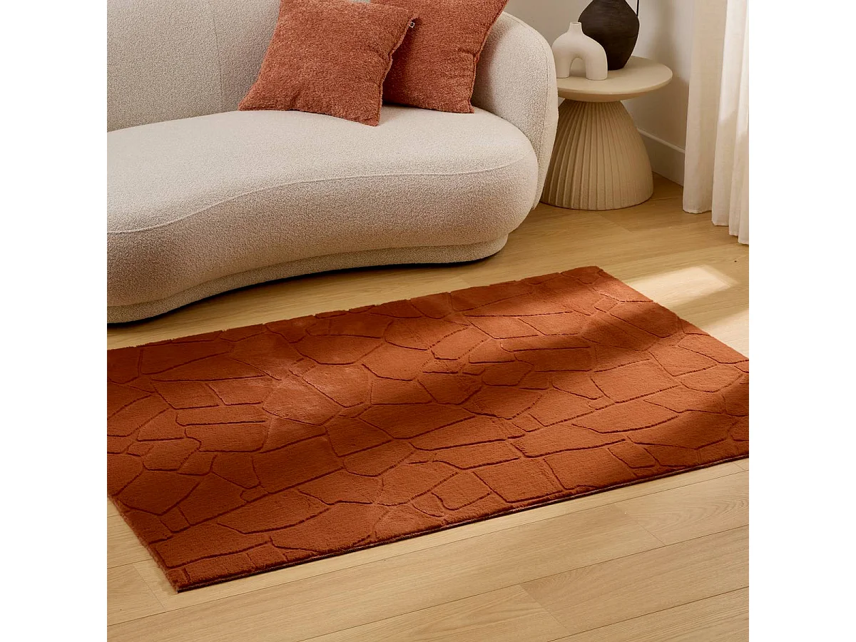 Tapis Imitation Fourrure "Onina" 60x90cm Ambre